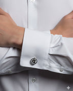 bouton de manchette arobase argent