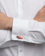 bouton de manchette carotte argent