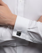 bouton de manchette clap cinema argent