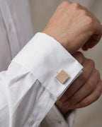 Bouton de manchette en bois naturel carré homme