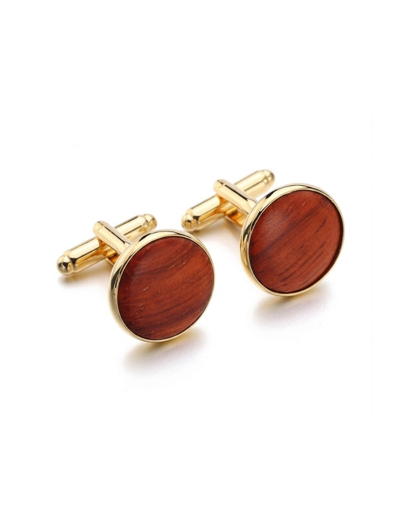 Bouton de manchette en bois rond