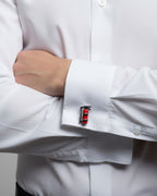 bouton de manchette forme extincteur argent