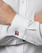 bouton de manchette theme noel argent