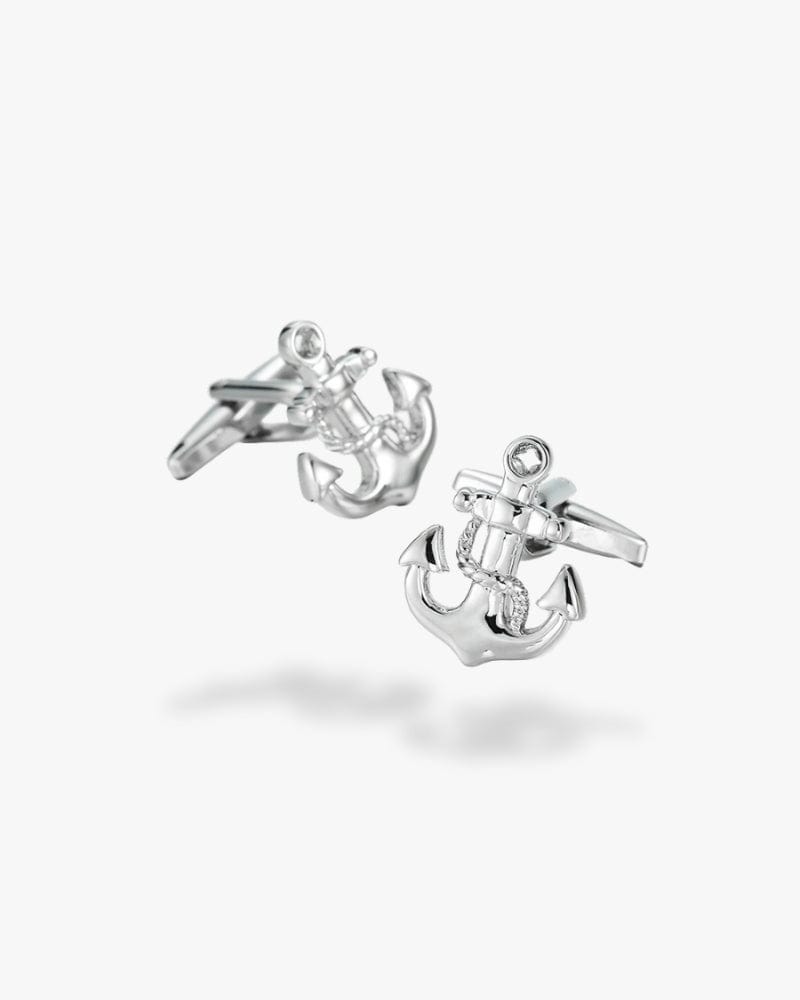 Bouton de manchette | Ancre marine Argent