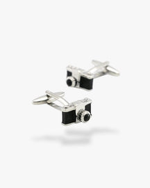 Bouton de manchette | Appareil photo Argent