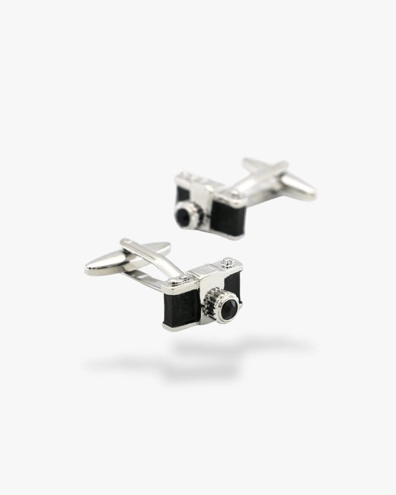 Bouton de manchette | Appareil photo Argent