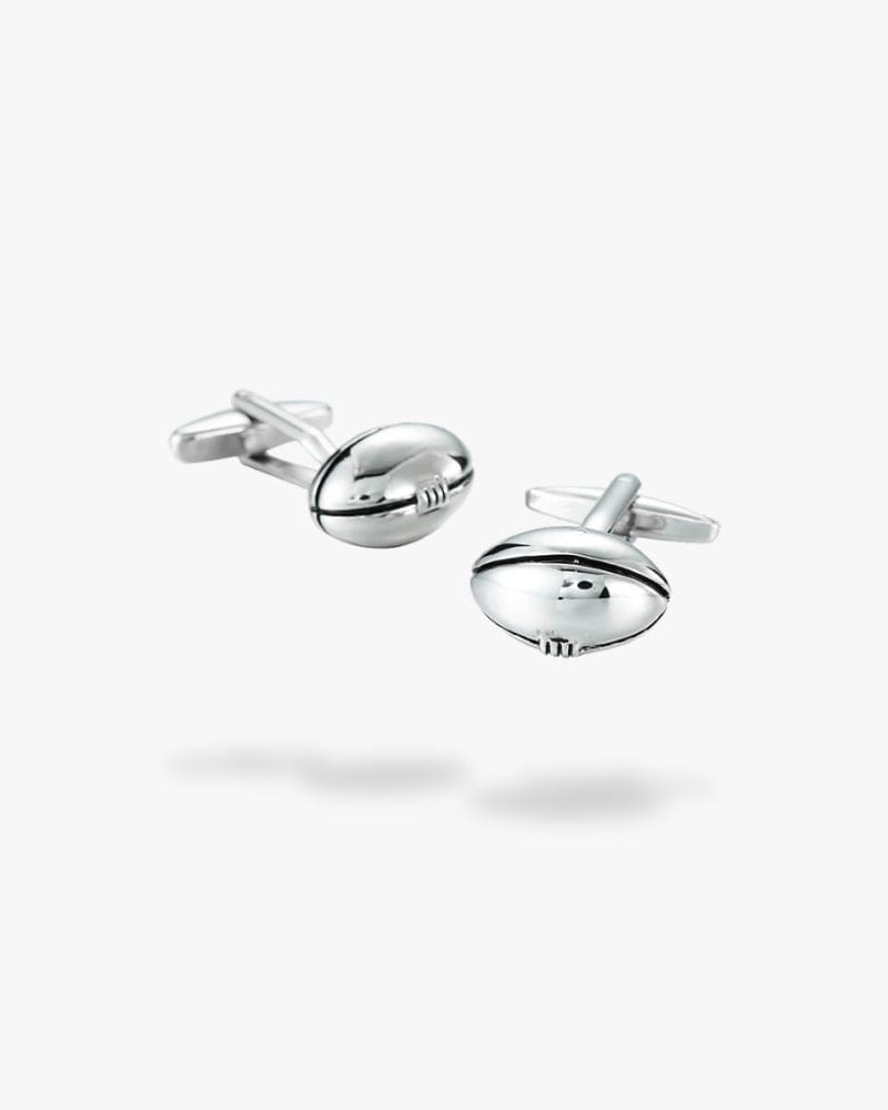 Bouton de manchette | Ballon de rugby Argent