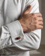 bouton de manchette bois mariage argent