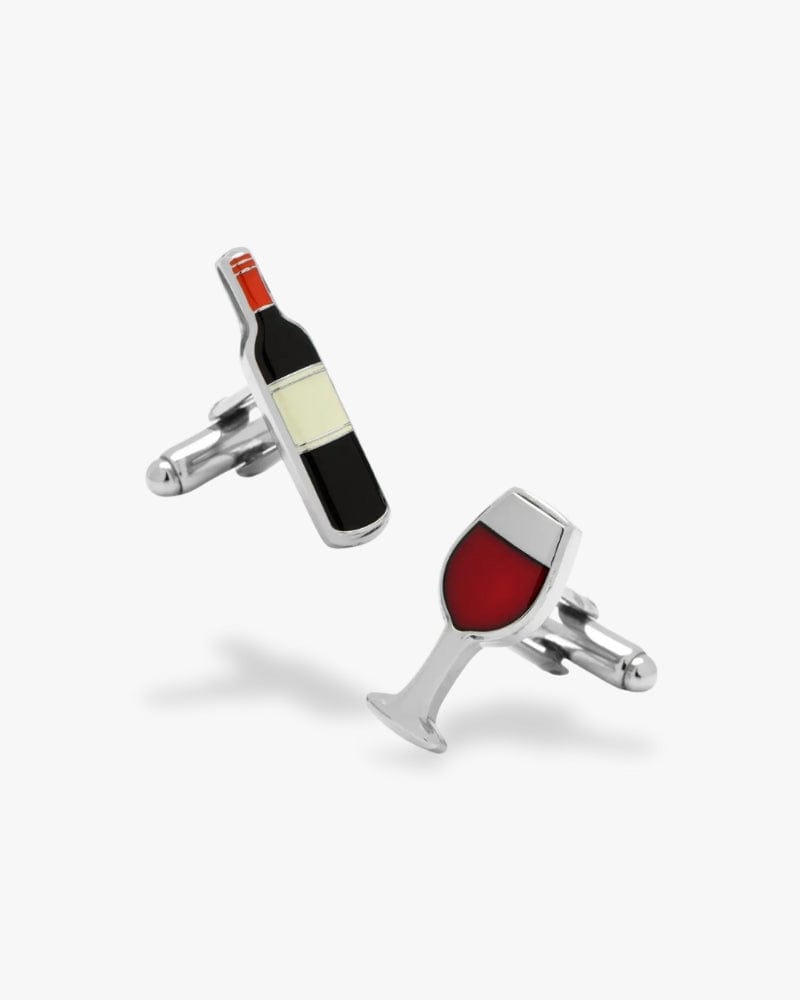 Bouton de manchette | Bouteille de vin Argent