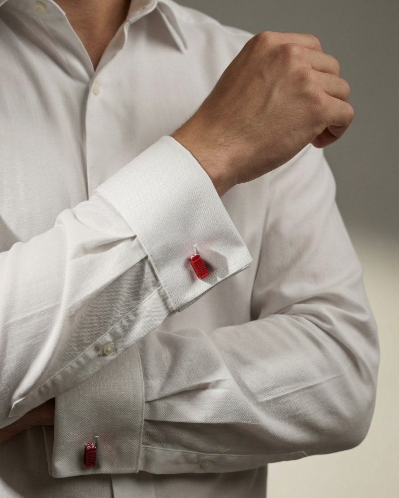 bouton de manchette british argent