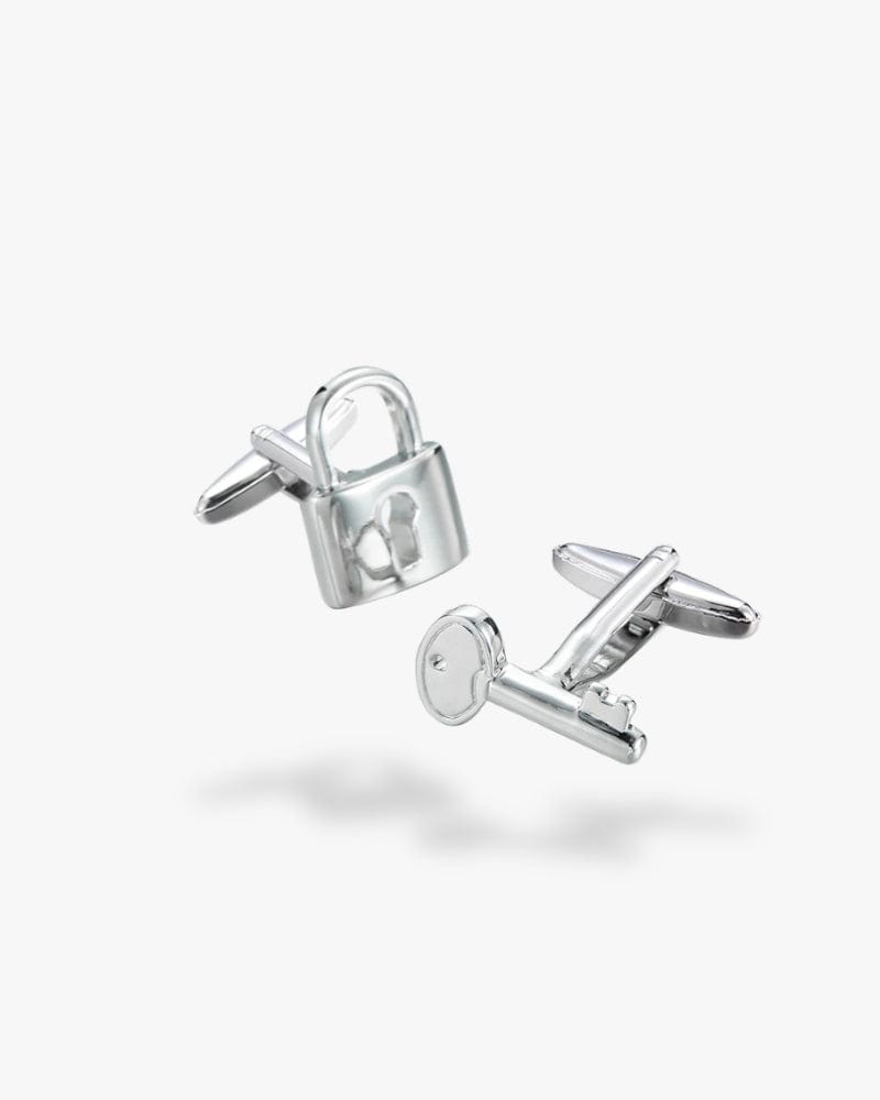 Bouton de manchette cadenas clé