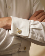 bouton de manchette champagne argent