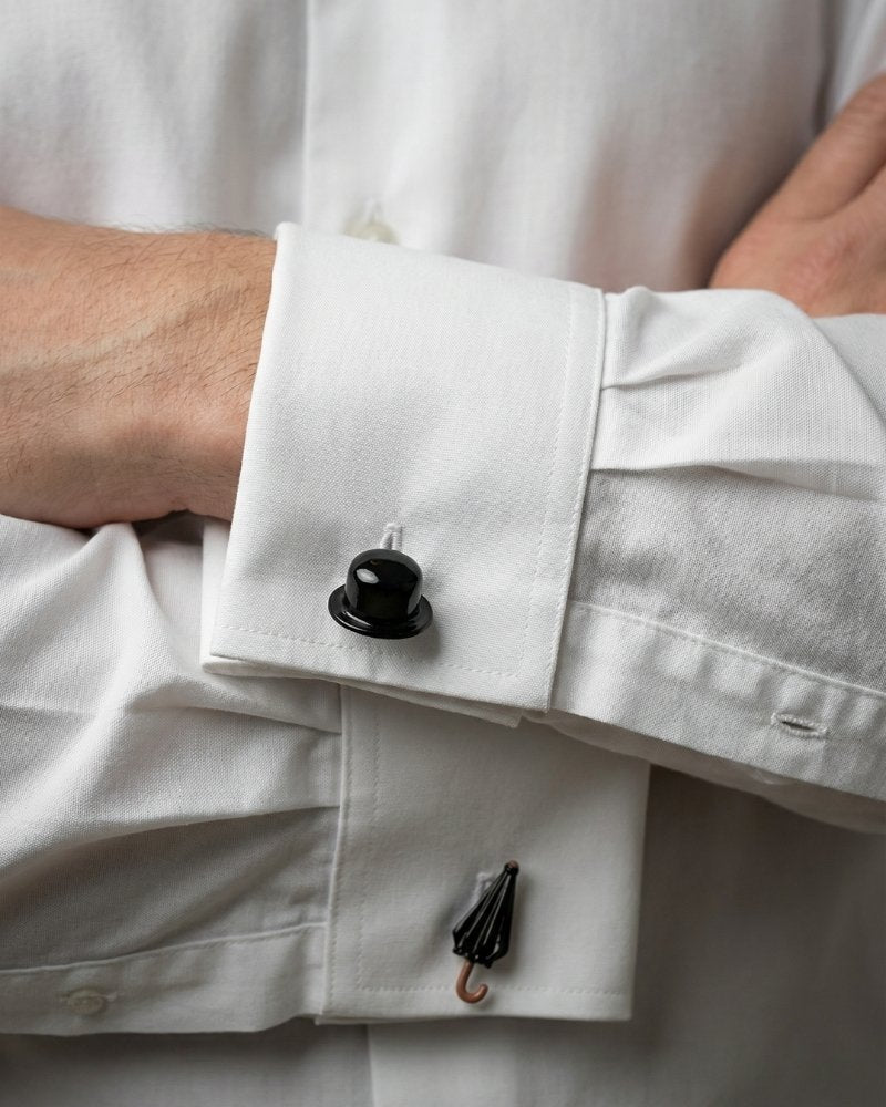 bouton de manchette charlie chaplin argent