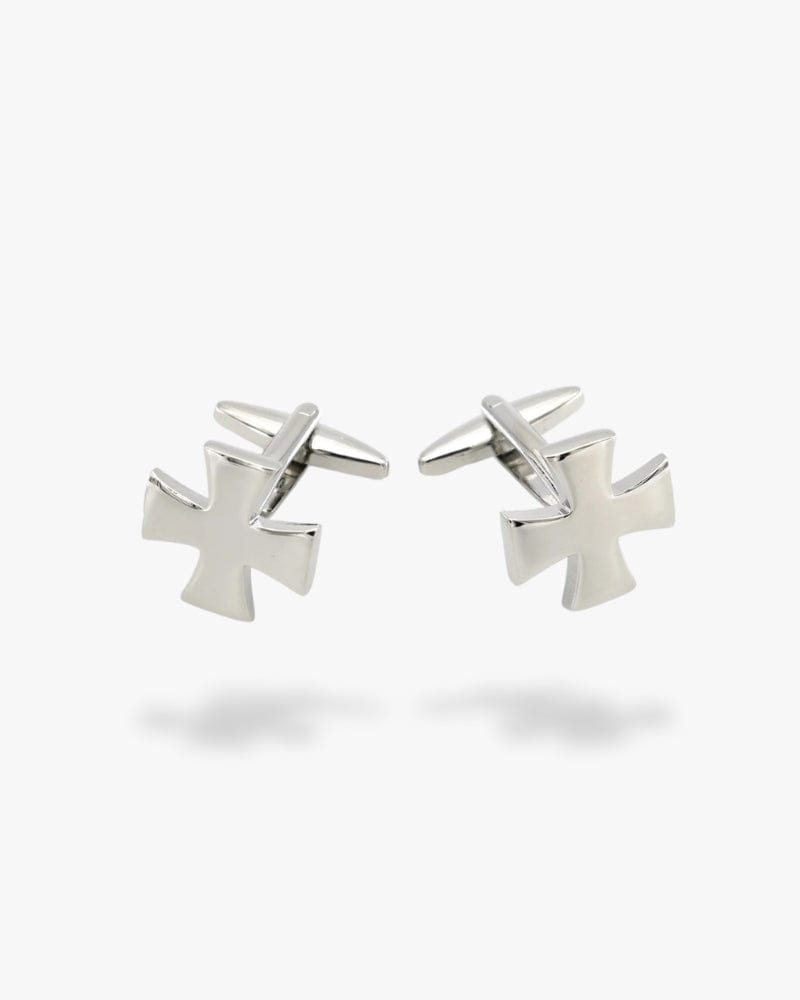 Bouton de manchette | Croix bikers Argent