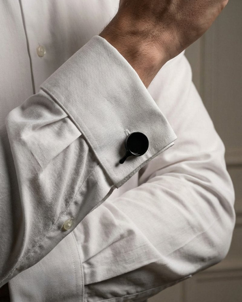 bouton de manchette cuisine argent