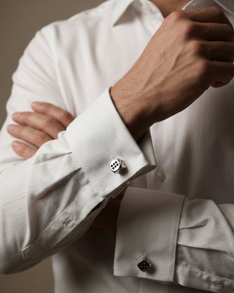 bouton de manchette de argent