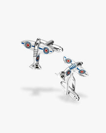 Bouton de manchette | Avion de guerre Argent