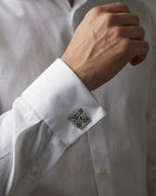 bouton de manchette drole argent