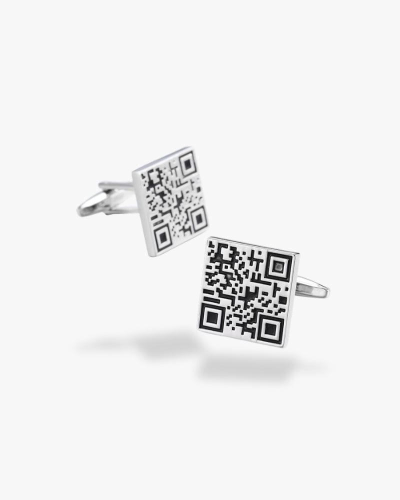 Bouton de manchette | QR code Argent