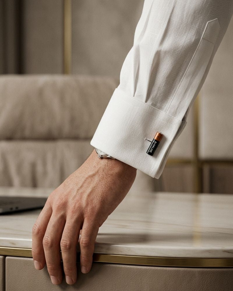 bouton de manchette fun argent