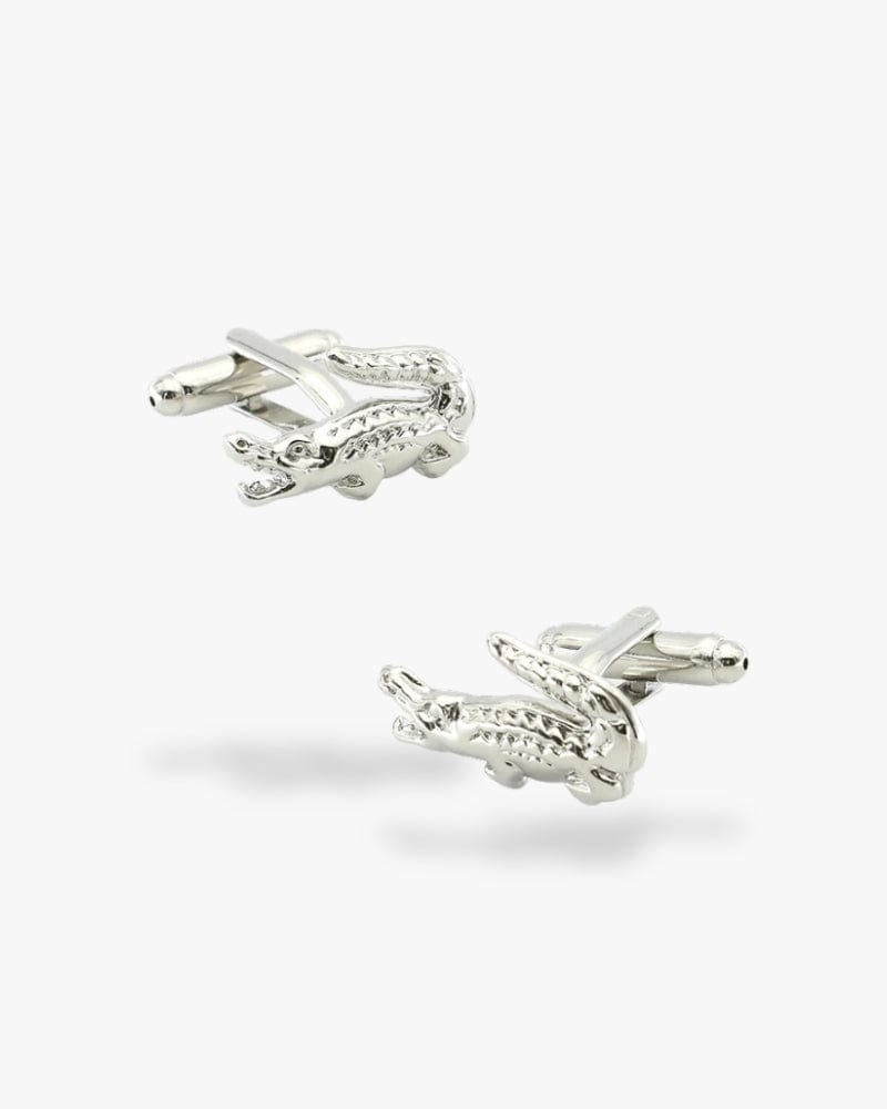 Bouton de manchette | Crocodile Argent