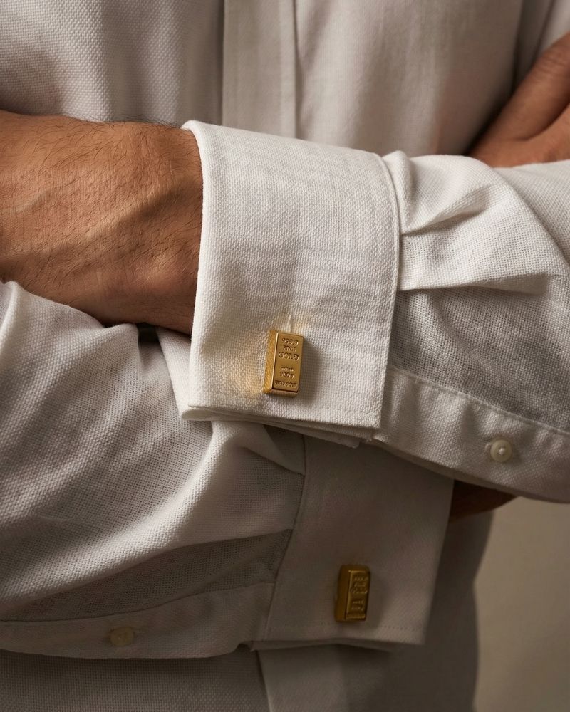 bouton de manchette lingot or