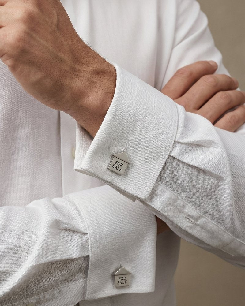 bouton de manchette maison argent