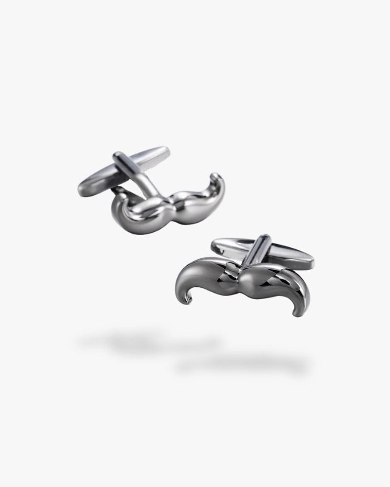 Bouton de manchette | Moustache Argent