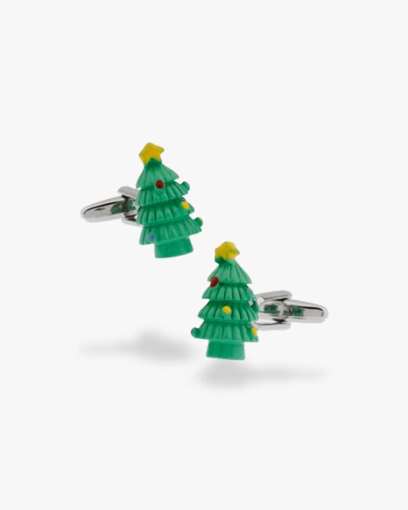 Bouton de manchette | Sapin de noël Argent