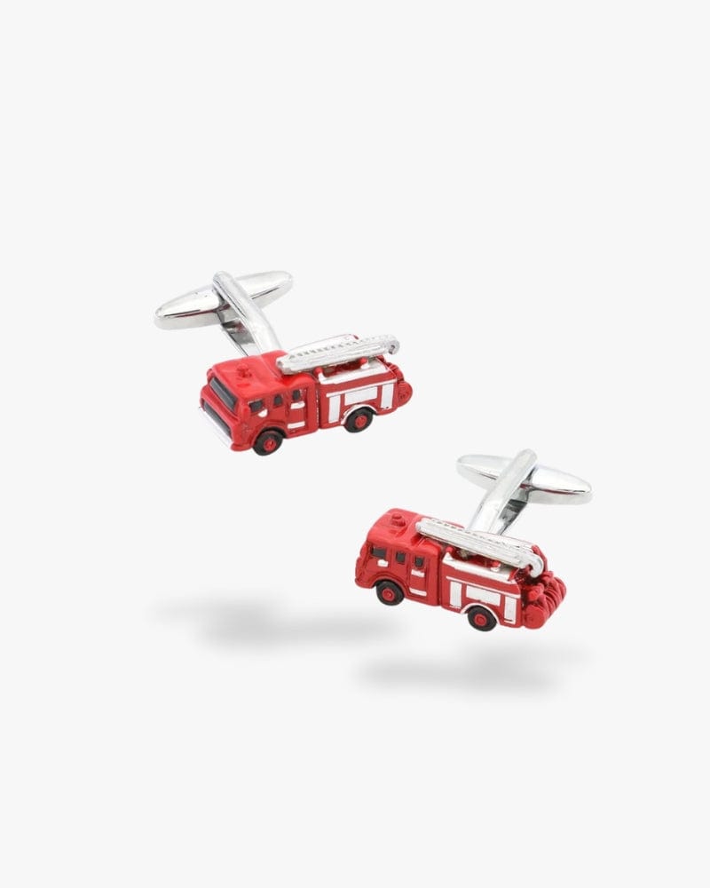 Bouton de manchette | Camion de pompier Argent