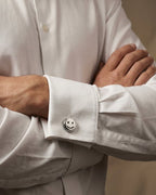 bouton de manchette smiley argent