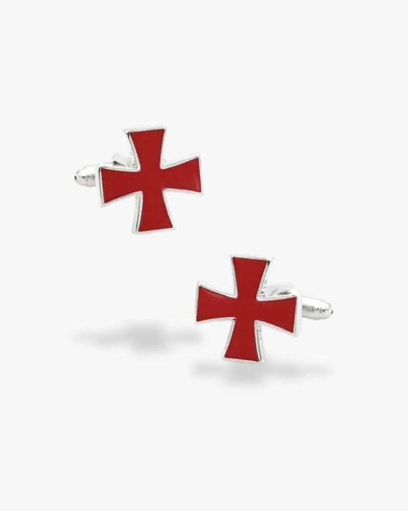 Bouton de manchette | Croix templier Argent