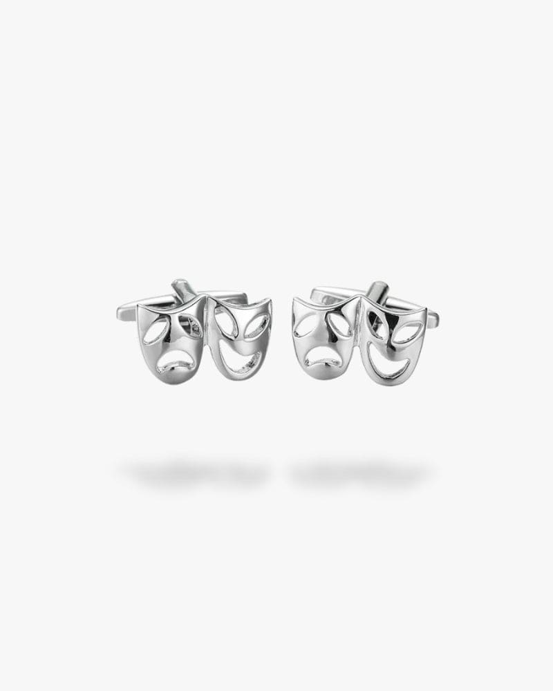 Bouton de manchette | Masque théâtre Argent