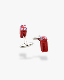 Bouton de manchette | Cabine téléphonique Argent