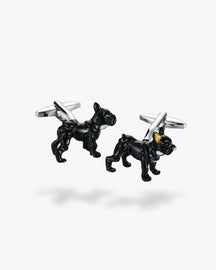 Bouton de manchette | Chien bouldogue Argent