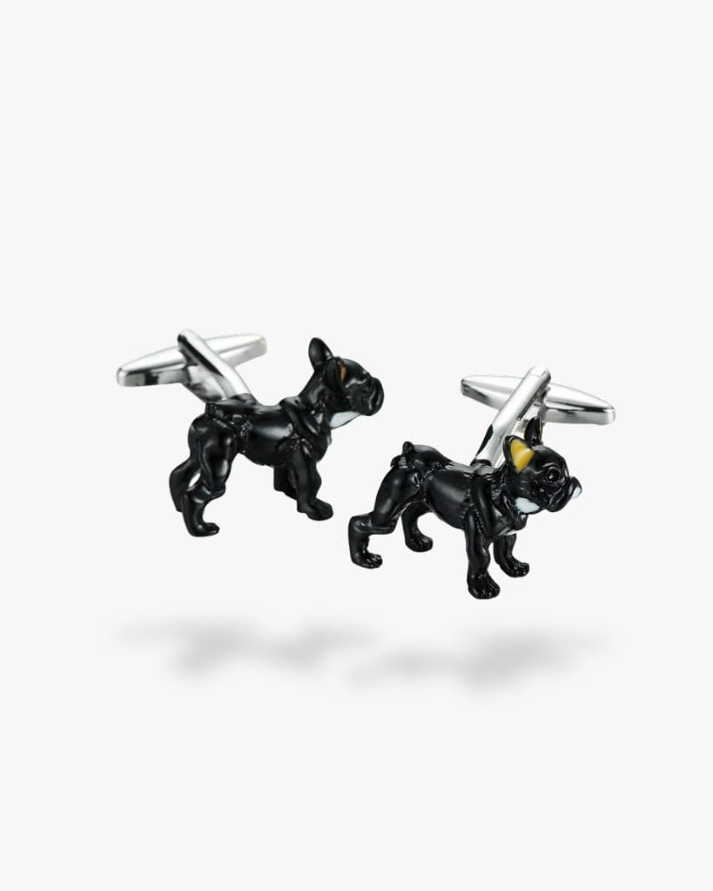 Bouton de manchette | Chien bouldogue Argent