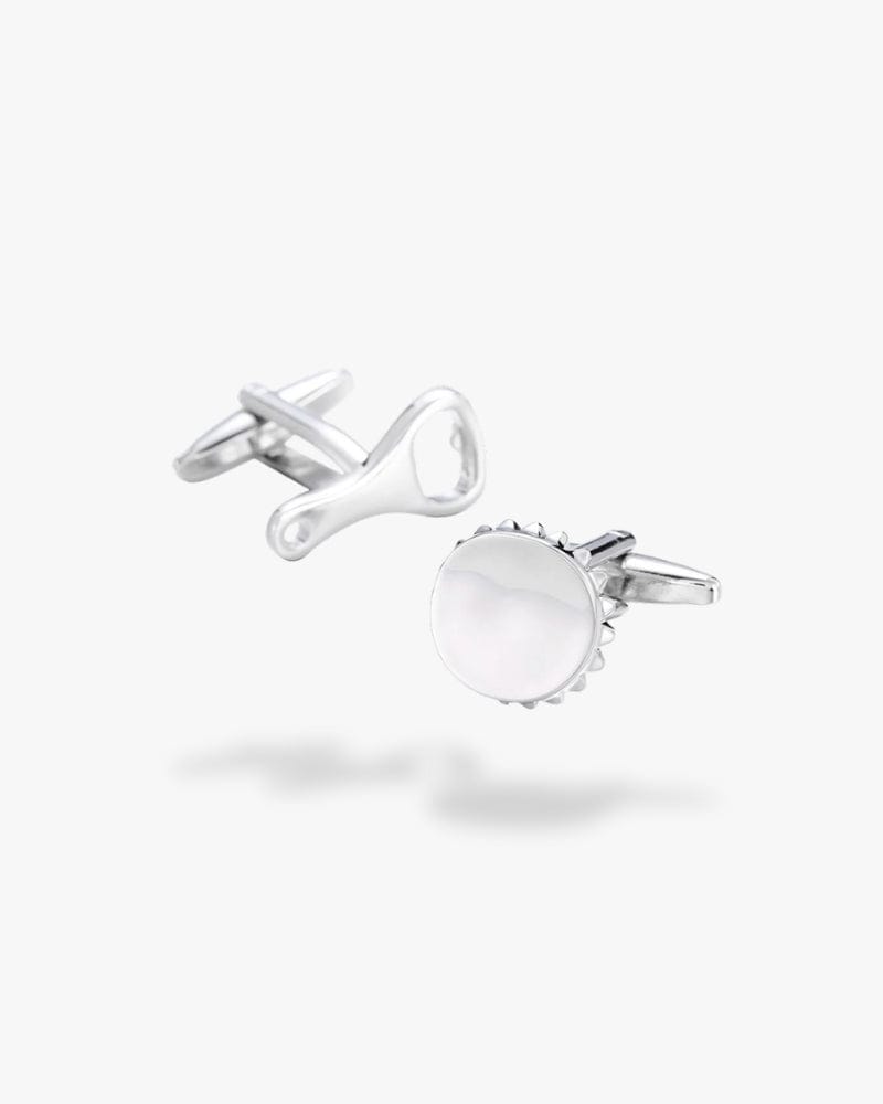 Bouton de manchette | Décapsuleur Argent