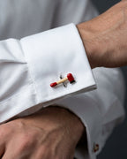 bouton de manchette original homme argent