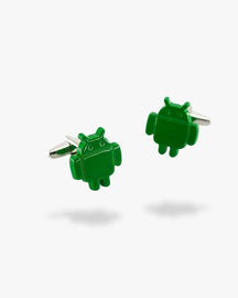Bouton de manchette | Robot android Argent