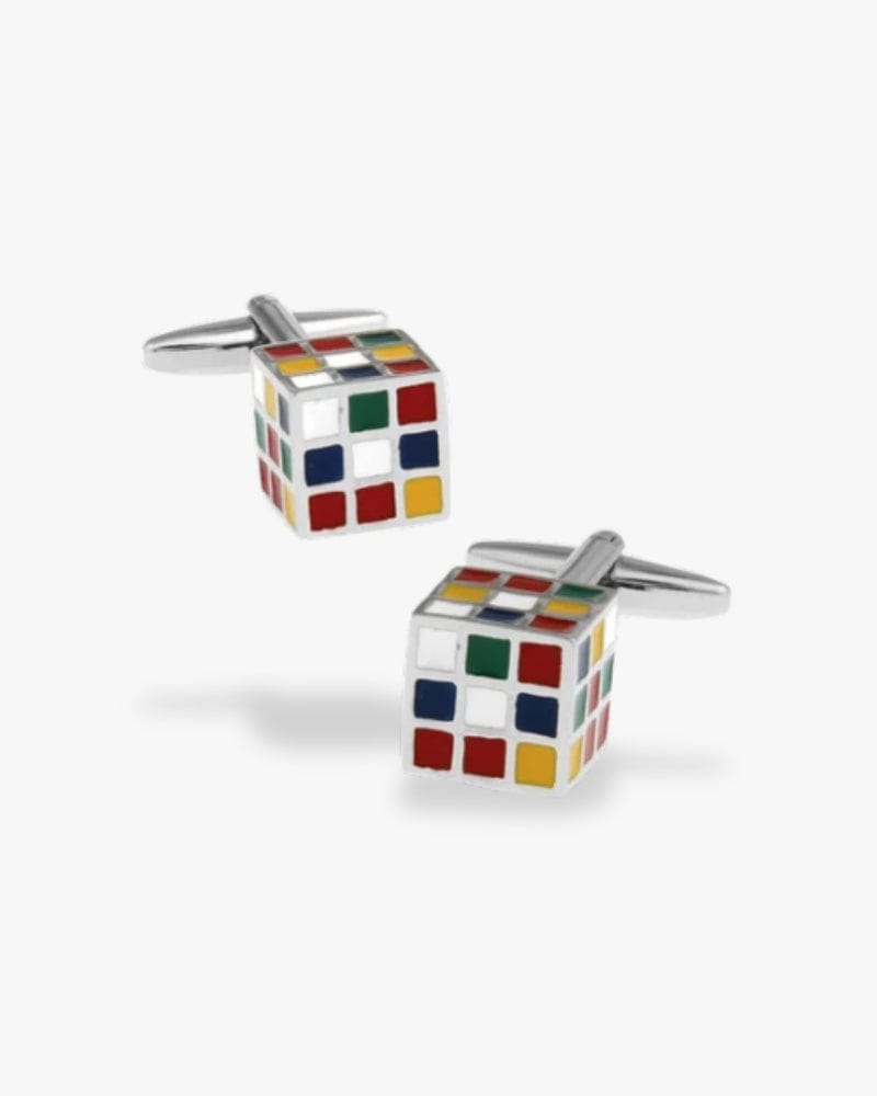 Bouton de manchette rubik cube