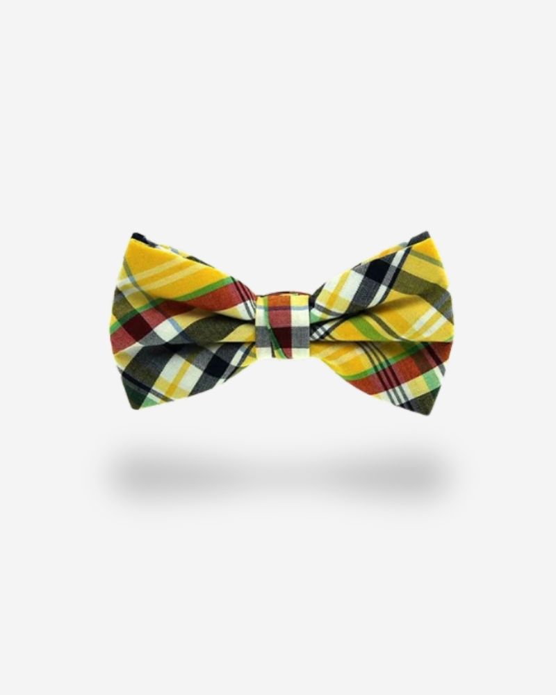 noeud papillon a carreaux jaune