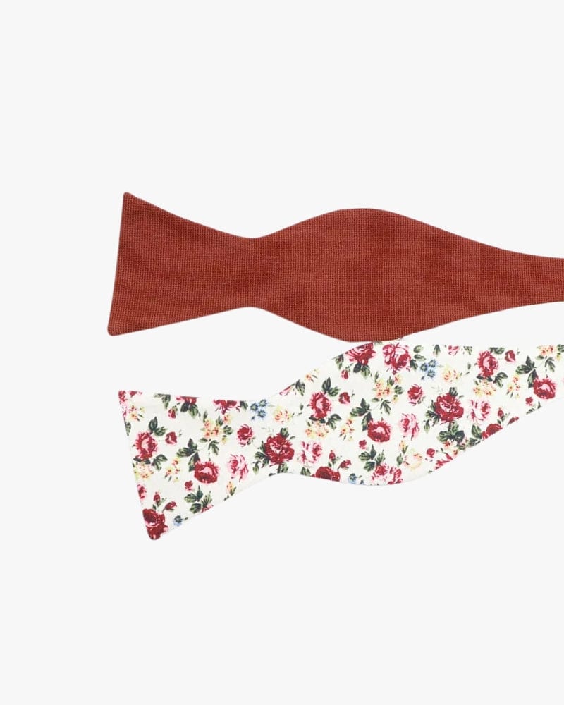 Noeud papillon à nouer | Fleuraison Rouge | Blanc