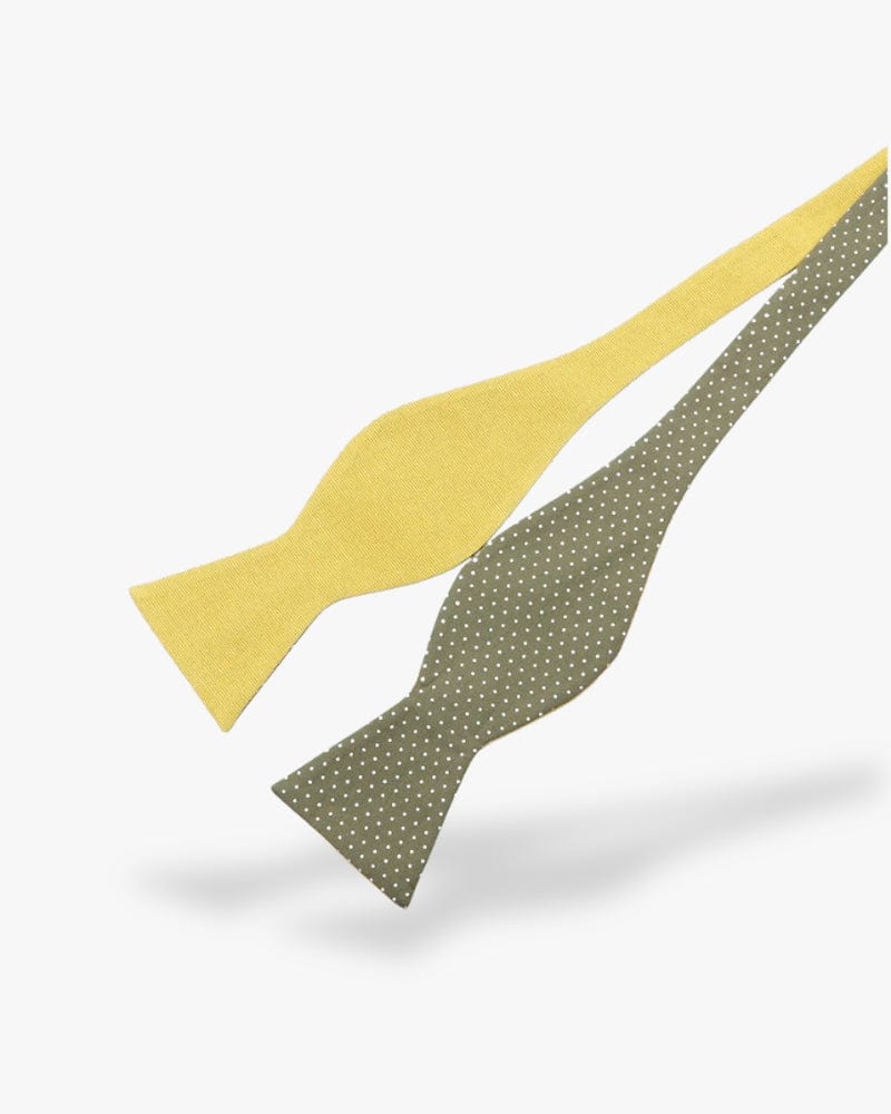 Noeud papillon à nouer | À pois Jaune | Vert