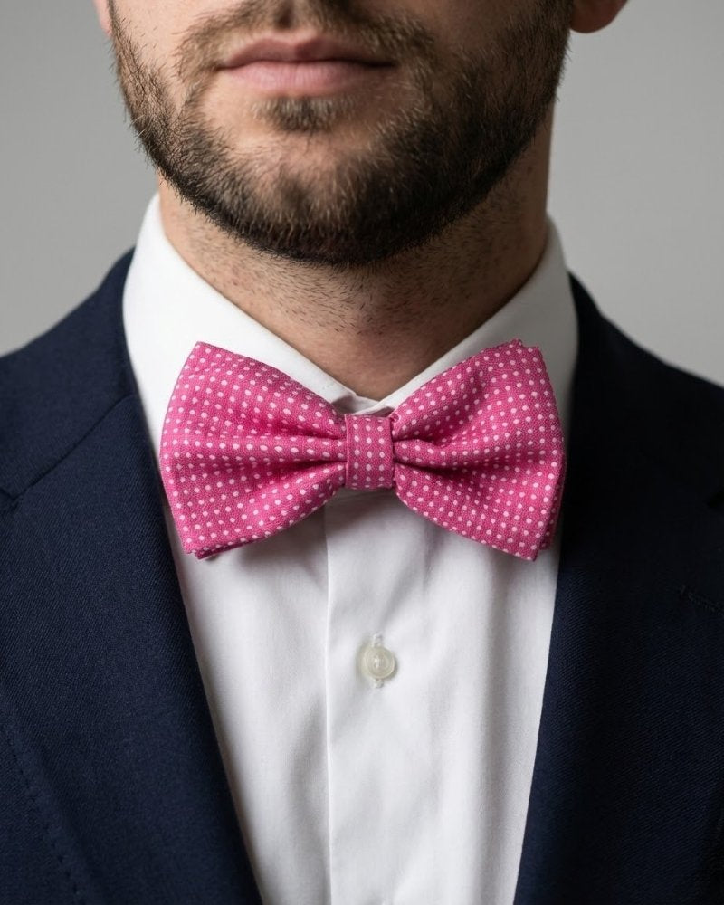 Noeud papillon a pois rose