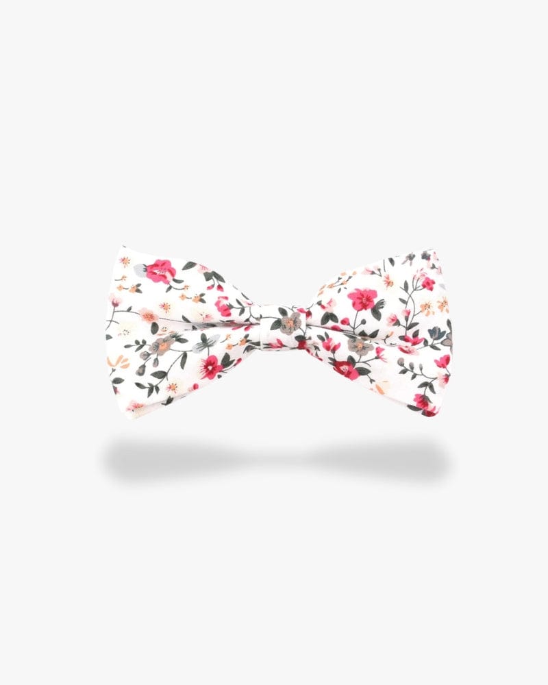 Noeud papillon fleuri | Blanc Blanc