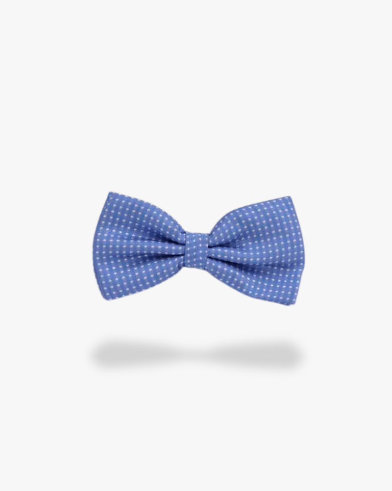 noeud papillon bleu a pois blanc