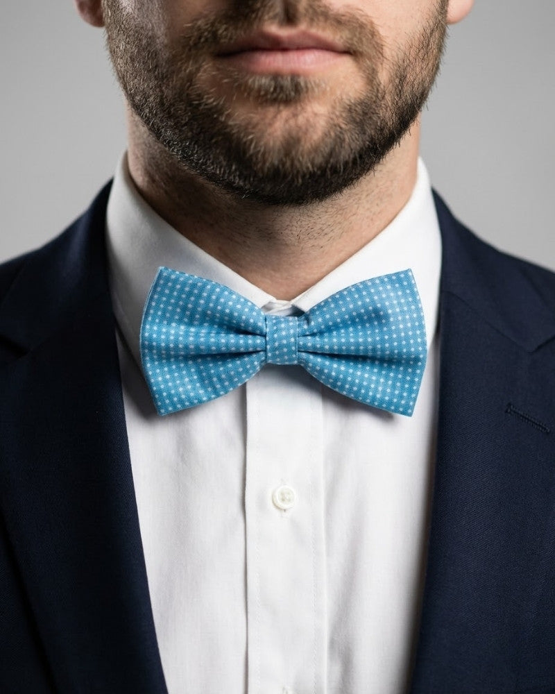 noeud papillon bleu a pois homme