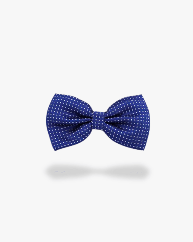 Noeud papillon bleu marine a pois blanc