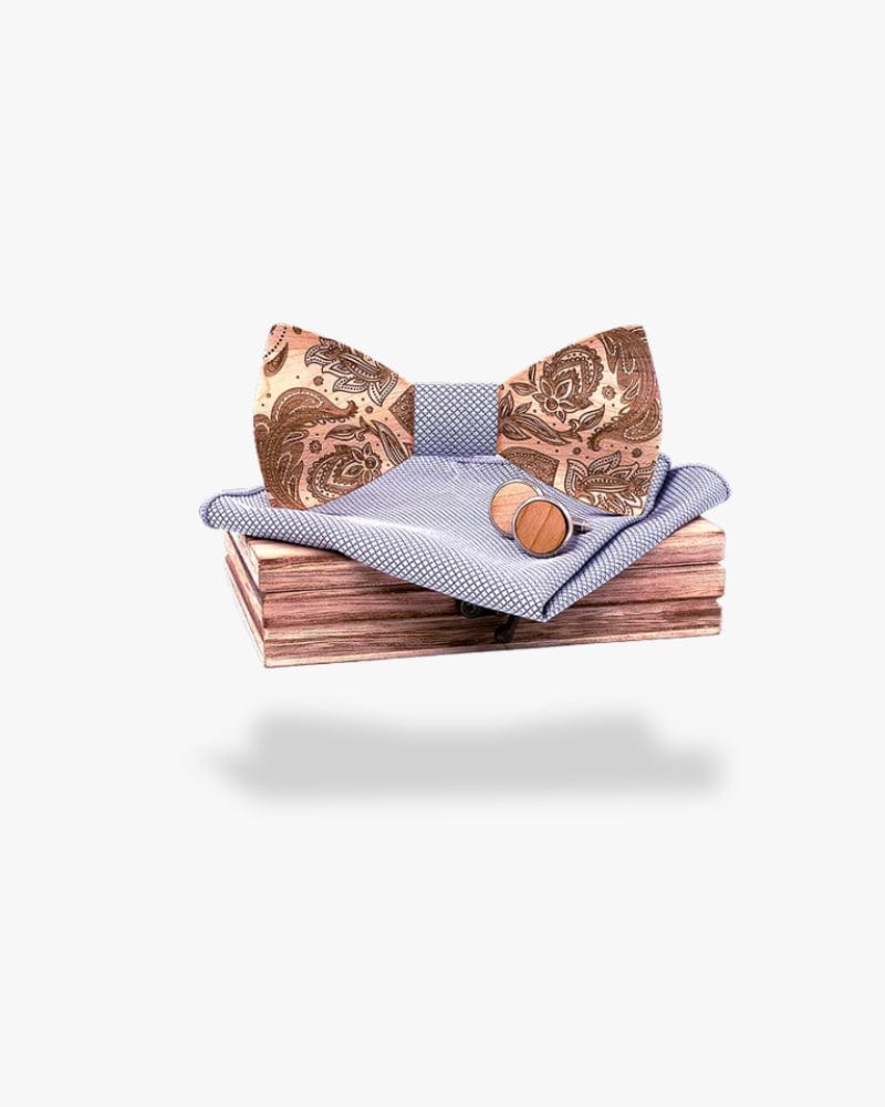 Noeud papillon en bois | Fleuraison Motif 3