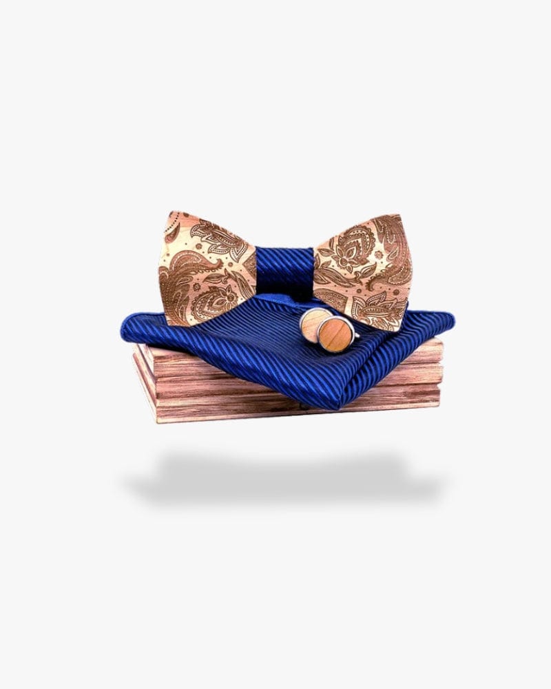 Noeud papillon en bois | Fleuraison Motif 2